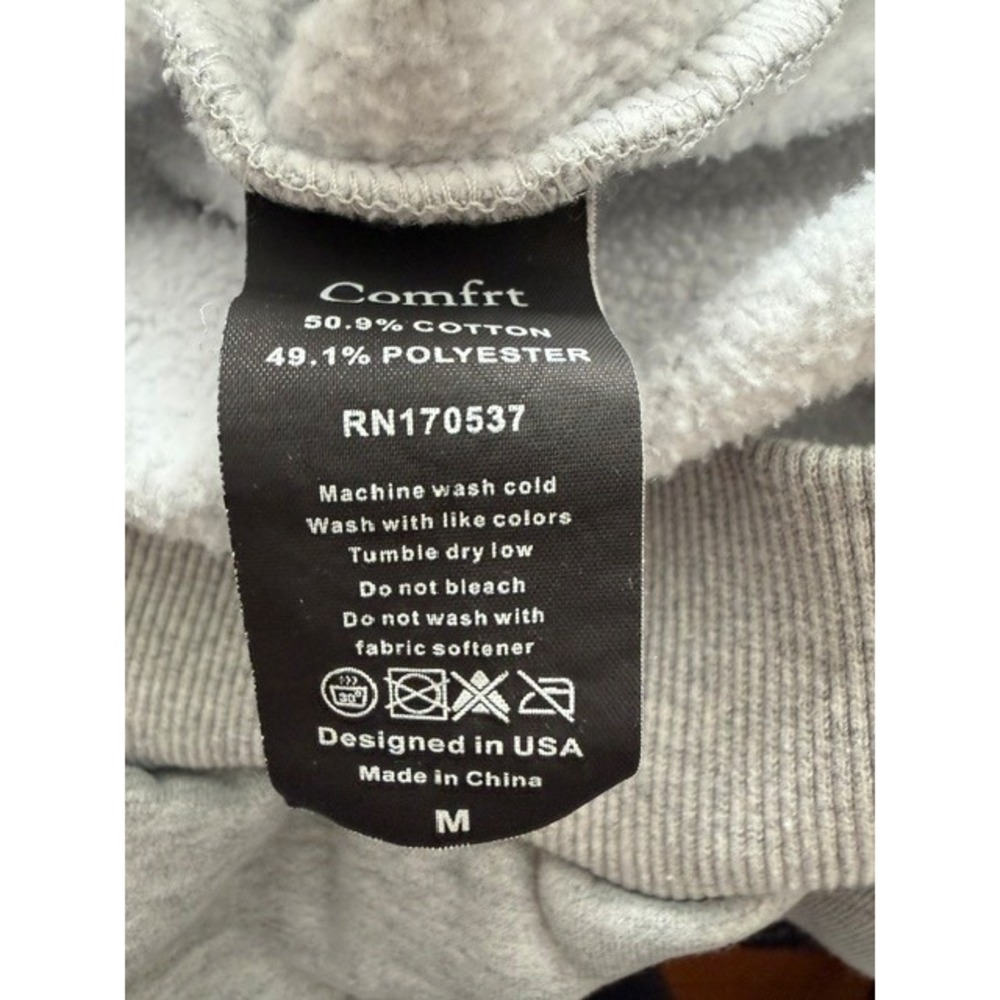 Comfrt Gray Hooded Sweatshirt Size M - Picture 4 of 7